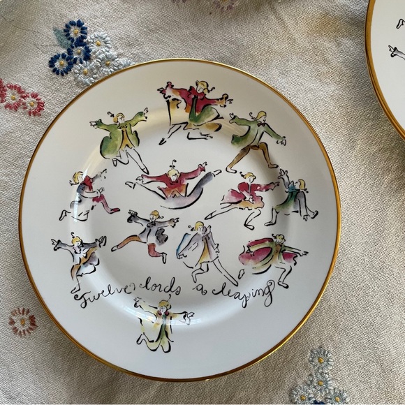 Vintage Rosanna Twelve Days of Christmas Dessert Plates. Made in Italy. - Picture 12 of 12